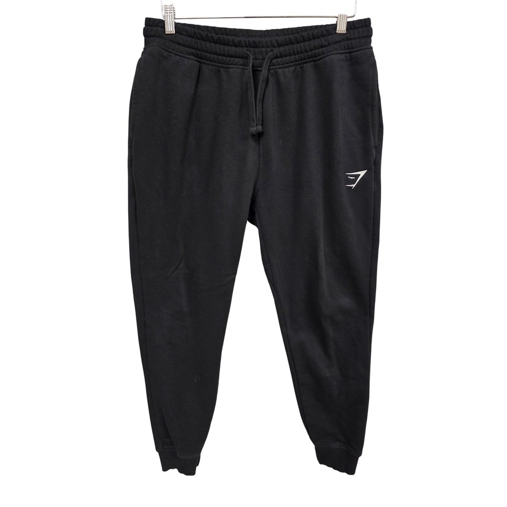 Gymshark Crest Joggers Men Medium Black Athletic Gym Fitness Workout Sweatpants
